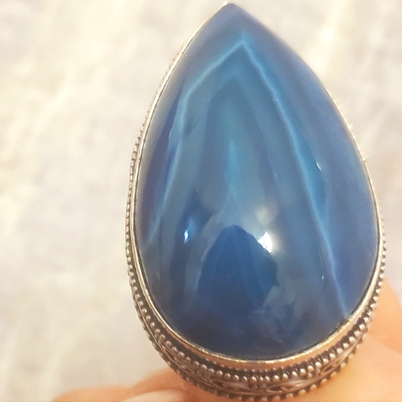 New Botswana Agate 925 Silver Statement Ring. - Picture 11 of 15